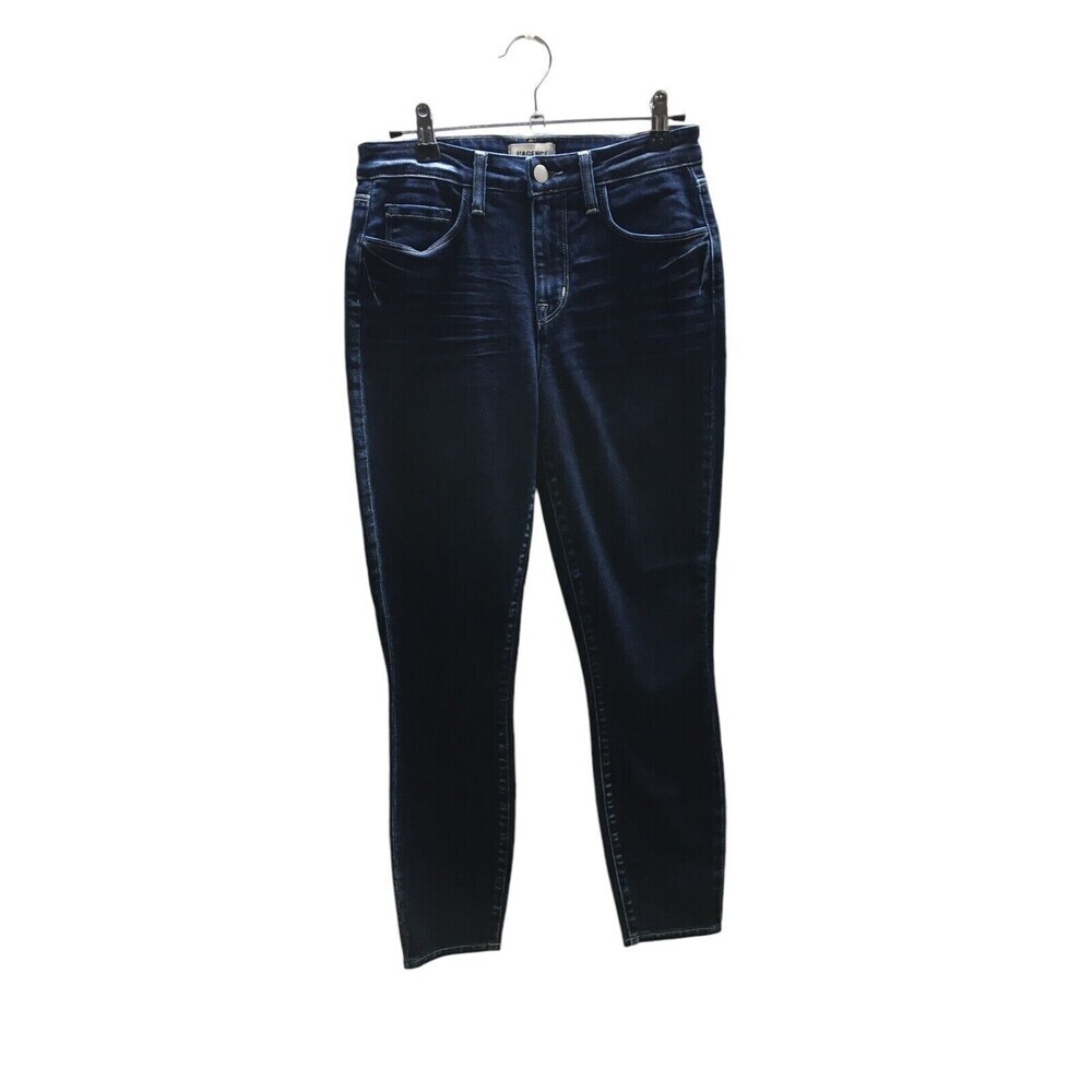 L'agence Jeans Women's Size 25 Dark Blue Margot Tapered Leg Cotton Blend